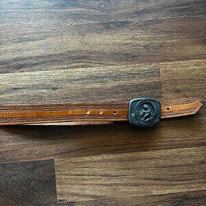 Leather Belt with Belt Buckle Rocky Mountain Conservation Fund